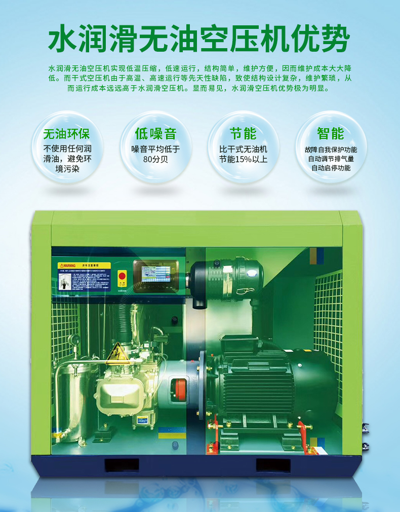 無油水潤滑螺桿空壓機